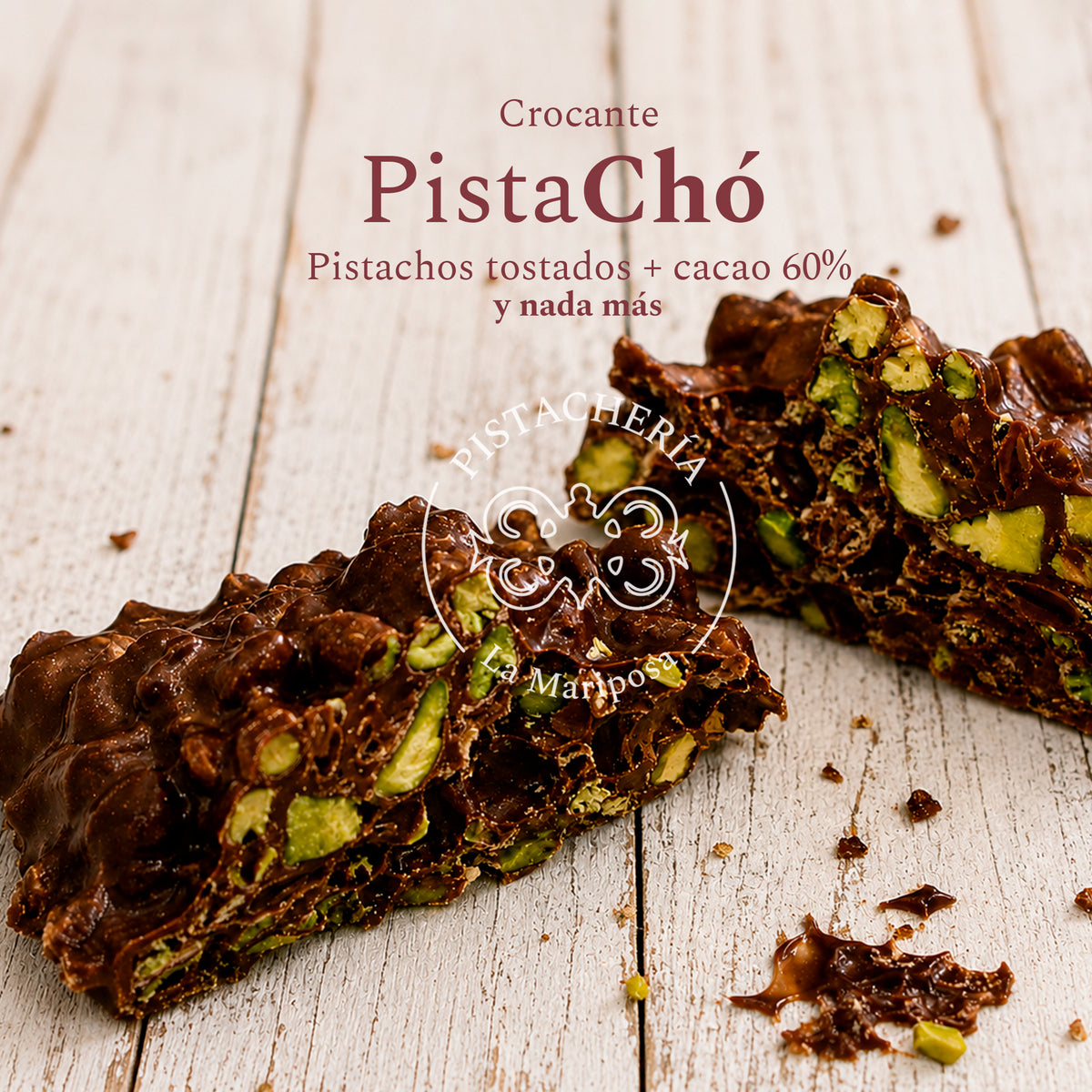 PistaChó Dark | Crocante Pistacho Chocolate vegano 60%